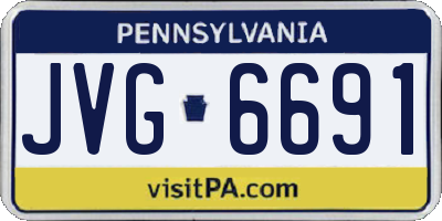 PA license plate JVG6691