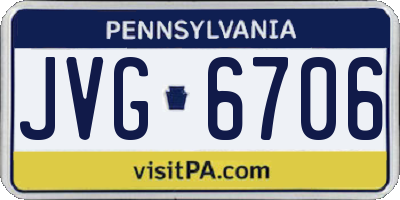 PA license plate JVG6706