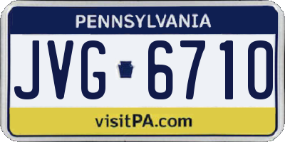 PA license plate JVG6710