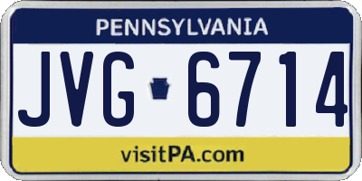 PA license plate JVG6714