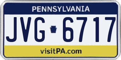 PA license plate JVG6717