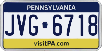PA license plate JVG6718