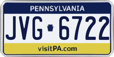 PA license plate JVG6722