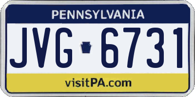 PA license plate JVG6731