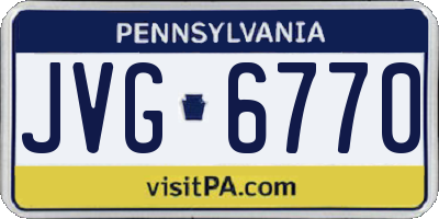 PA license plate JVG6770