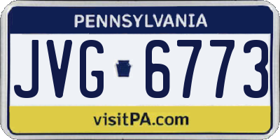 PA license plate JVG6773
