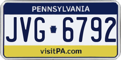 PA license plate JVG6792
