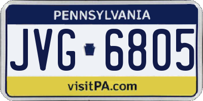 PA license plate JVG6805