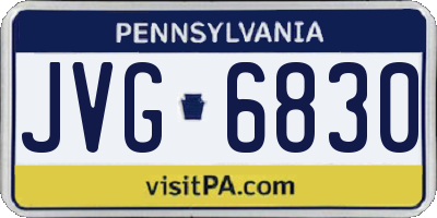 PA license plate JVG6830