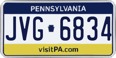 PA license plate JVG6834