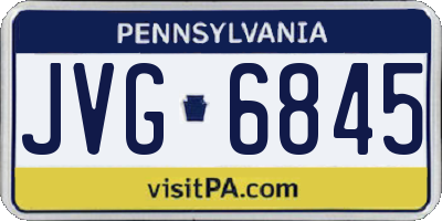 PA license plate JVG6845