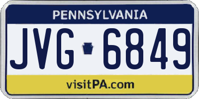 PA license plate JVG6849