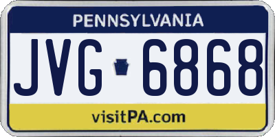 PA license plate JVG6868