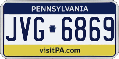 PA license plate JVG6869