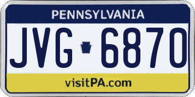 PA license plate JVG6870