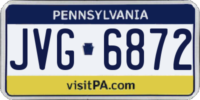 PA license plate JVG6872