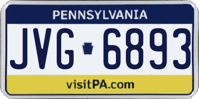 PA license plate JVG6893