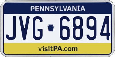 PA license plate JVG6894