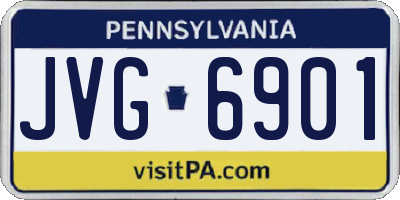 PA license plate JVG6901