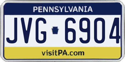 PA license plate JVG6904