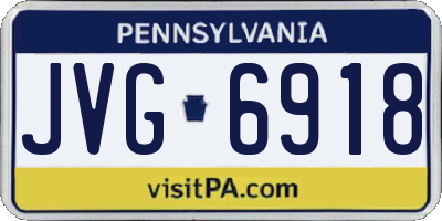 PA license plate JVG6918