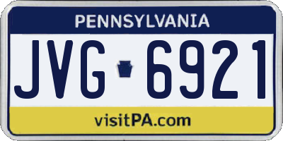 PA license plate JVG6921