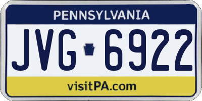 PA license plate JVG6922