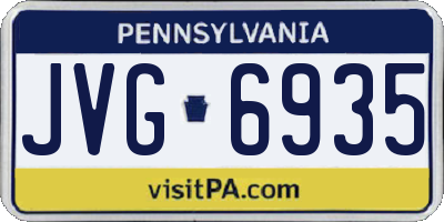 PA license plate JVG6935