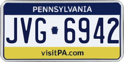 PA license plate JVG6942