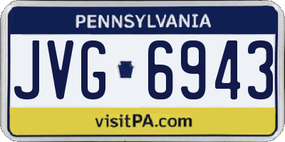PA license plate JVG6943