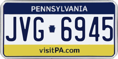 PA license plate JVG6945