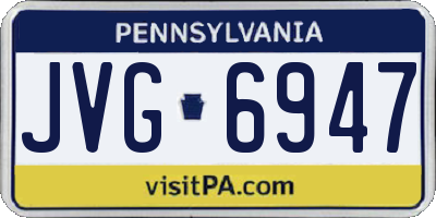 PA license plate JVG6947