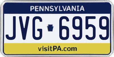 PA license plate JVG6959