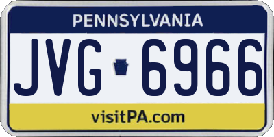 PA license plate JVG6966