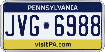 PA license plate JVG6988