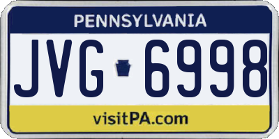 PA license plate JVG6998