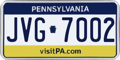 PA license plate JVG7002