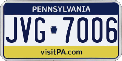PA license plate JVG7006