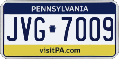 PA license plate JVG7009