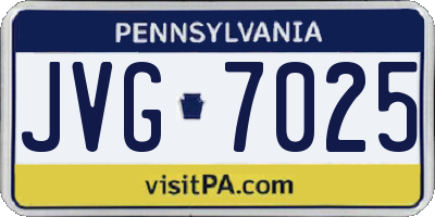 PA license plate JVG7025