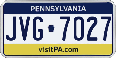PA license plate JVG7027