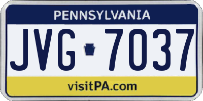 PA license plate JVG7037