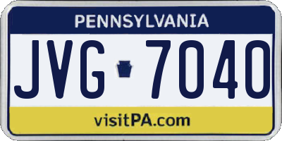 PA license plate JVG7040