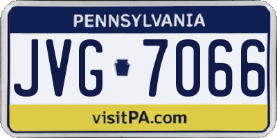 PA license plate JVG7066