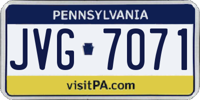 PA license plate JVG7071