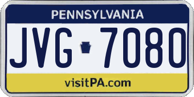 PA license plate JVG7080