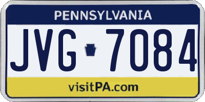 PA license plate JVG7084