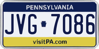 PA license plate JVG7086