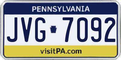 PA license plate JVG7092