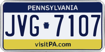 PA license plate JVG7107